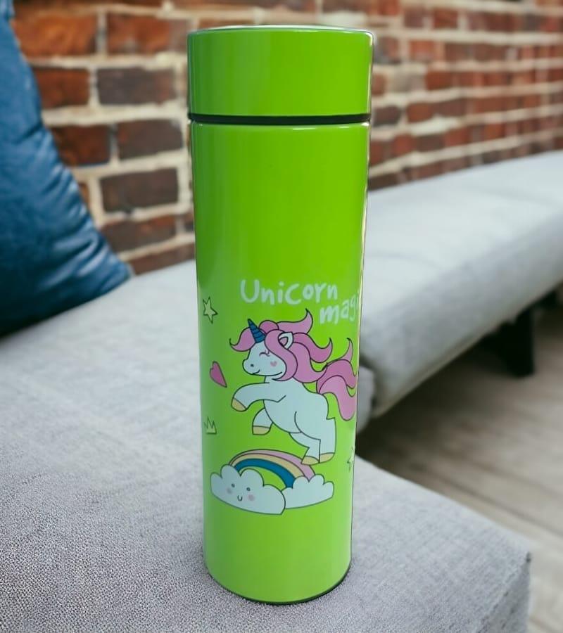Unicorn Temperature LED Touch Display Bottle 420 ml - Water, Milk, Juice and Liquid - for Kids - BPA Free (Green) view 3