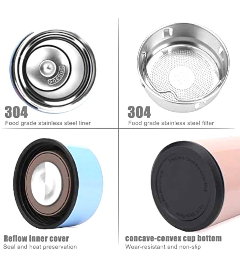 Temperature LED Touch Display Water Bottle 500 ml - for Kids & Adults | 17 OZ Vacuum-Insulated Stainless-Steel Water Bottle (Green Gradient) view 3