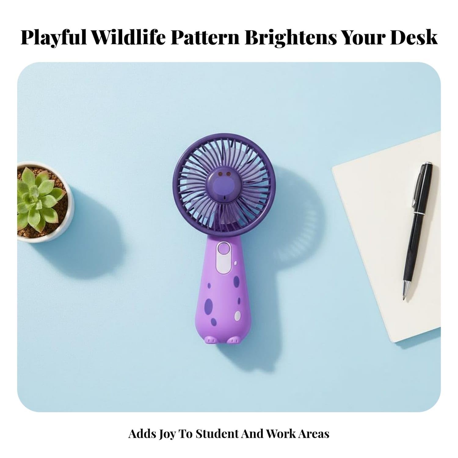 Portable Handheld Fan with Type-C Cable, 3 Speed Settings, USB Rechargeable Mini Desk Fan, Random Color view 6