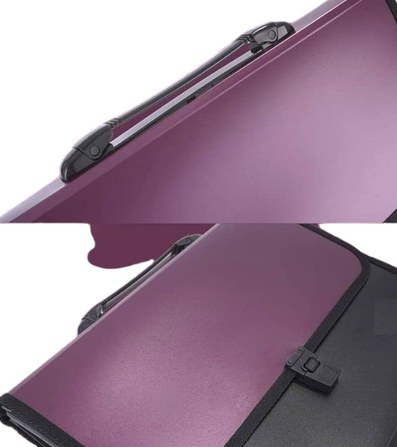 12-Pocket Expanding File Folder with Handle and Buckle Closure - Maroon | A4 Size Document Organizer view 4