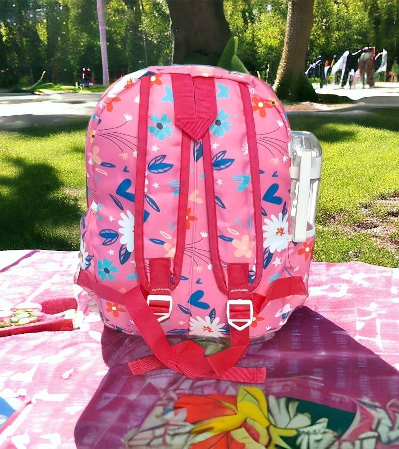 Printed Small Size Kids Backpack Unisex School Bag with Free Pencil Stationery Pouch - Pink (Suitable for Kids up to 5 years) view 4