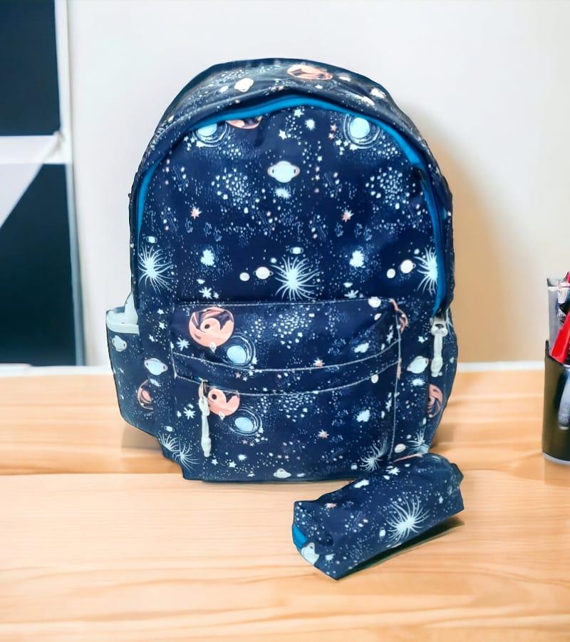Small Size Kids Bag Printed Unisex School Backpack with Free Pencil Stationery Pouch - Blue (Suitable for Kids up to 5 years) view 4