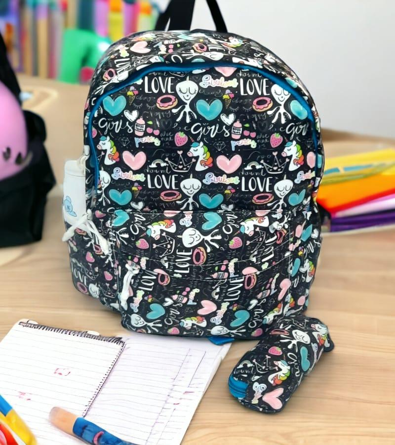 Unisex Small Size Kids Bag School Backpack with Free Pencil Stationery Pouch - Multicolor Printed (Suitable for Kids up to 5 years) view 4