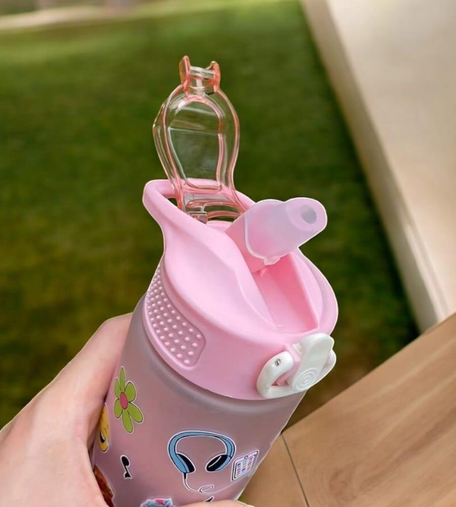 800 ML Sports Water Bottle for Kids - Printed, Leak Proof Flip Top Lid, Dishwasher Safe, Random Color view 4