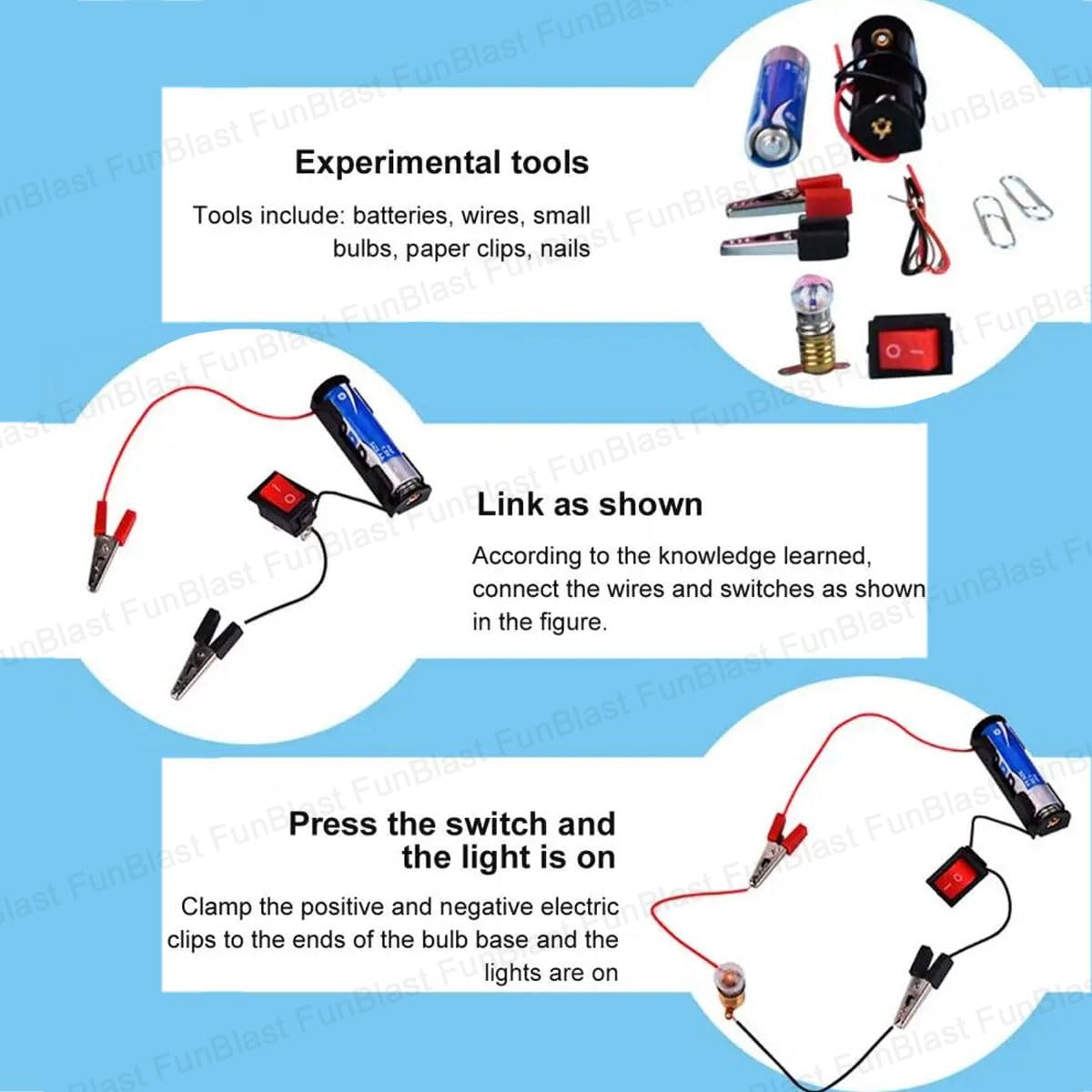 Science Experiment Kit – Electric Circuit Kit for Students with Motor Fan Toy, DIY Science Kit for Students - Random Color view 4