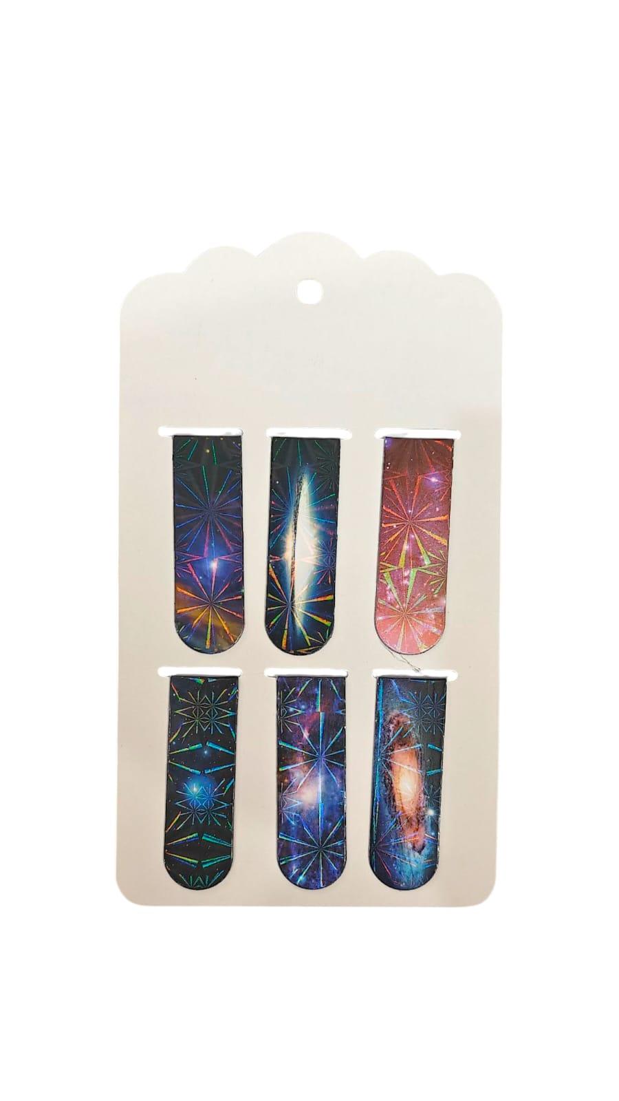Colorful Laser Magnetic Bookmarks – Set of 6 | Creative Stationery for Kids & Book Lovers | 12 x 2 cm Each (Multicolor) view 4