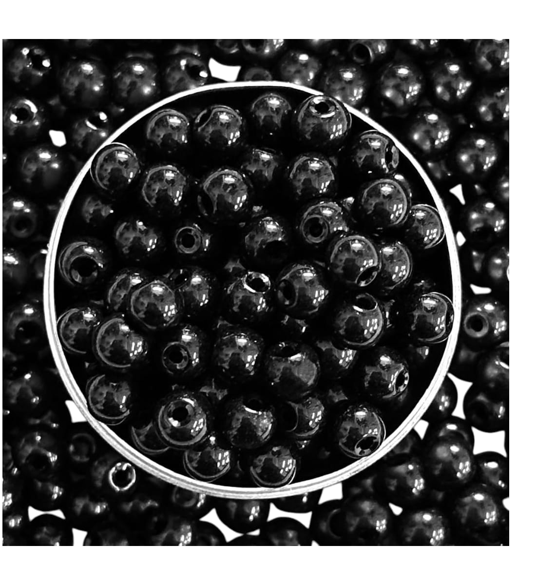 Black Pearl Beads for Crafts – 2 Sizes, 12 Packets (Approx. 296 Pcs) | Round Beads with Holes for Jewelry Making, Bracelets, Necklaces & DIY Decoration view 4