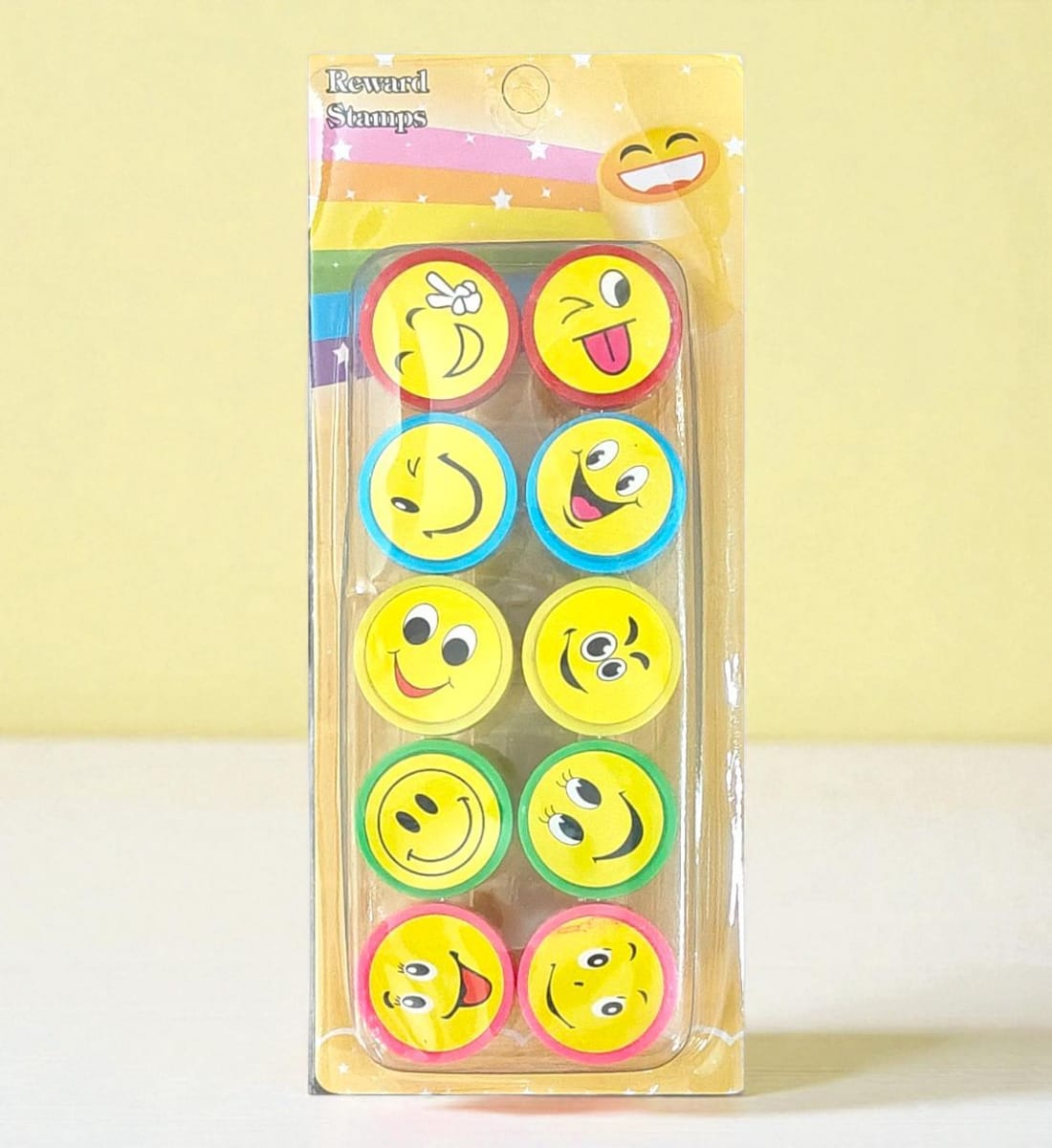 Smiley Stamps for Kids – Set of 10 Packs (Each Pack Includes Fun Emoji Stamps) | Perfect for Birthday Return Gifts, Scrapbooks & School Supplies view 4