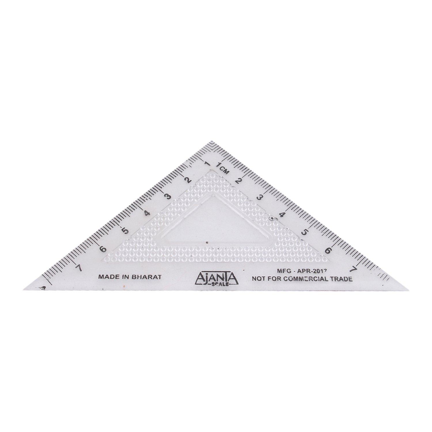 Ajanta 4-Piece Premium Mathematical Instrument Set (1 Premium 15 cm Ruler, 2 Premium Set Squares (45 Degree & 60 Degree), and 1 Premium 180 Degree Protector) view 4