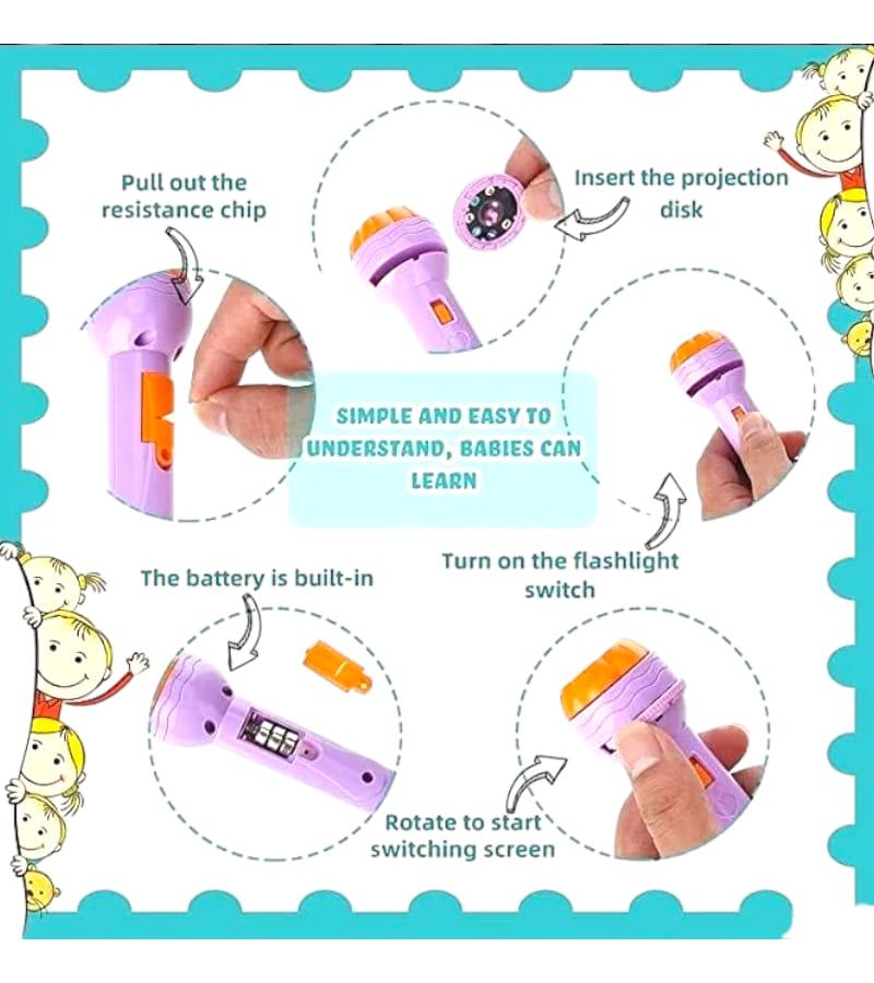 Mini Projector 6 Slides 48 Patterns Flashlight Torch | Education Learning Night Light Torch (Multicolor, Pack of 1) view 4