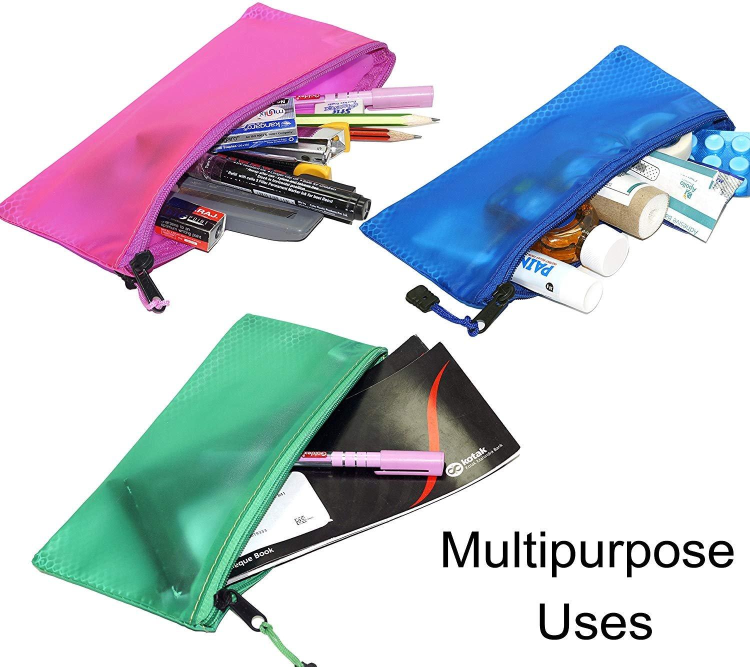 Zippered Pencil Pen Stationary Case, Document Holder Bag, Cheque Book Holder Bag (Set of 5 piece) view 5