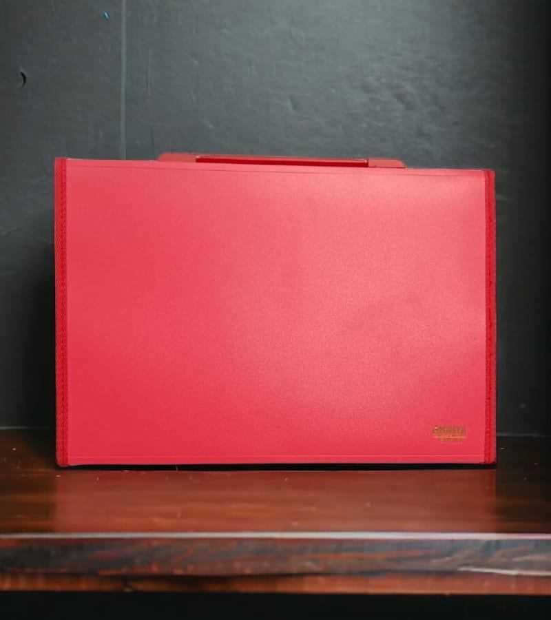 12-Pocket Expanding File Folder with Handle and Buckle Closure - Red | A4 Size Document Organizer view 5