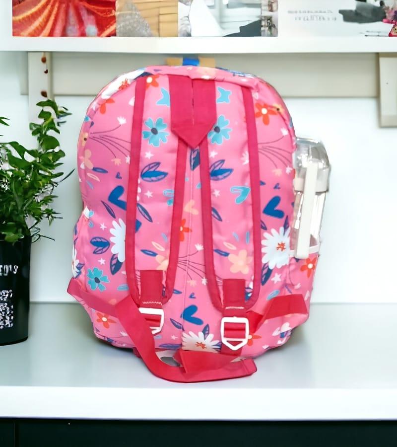 Printed Small Size Kids Backpack Unisex School Bag with Free Pencil Stationery Pouch - Pink (Suitable for Kids up to 5 years) view 5