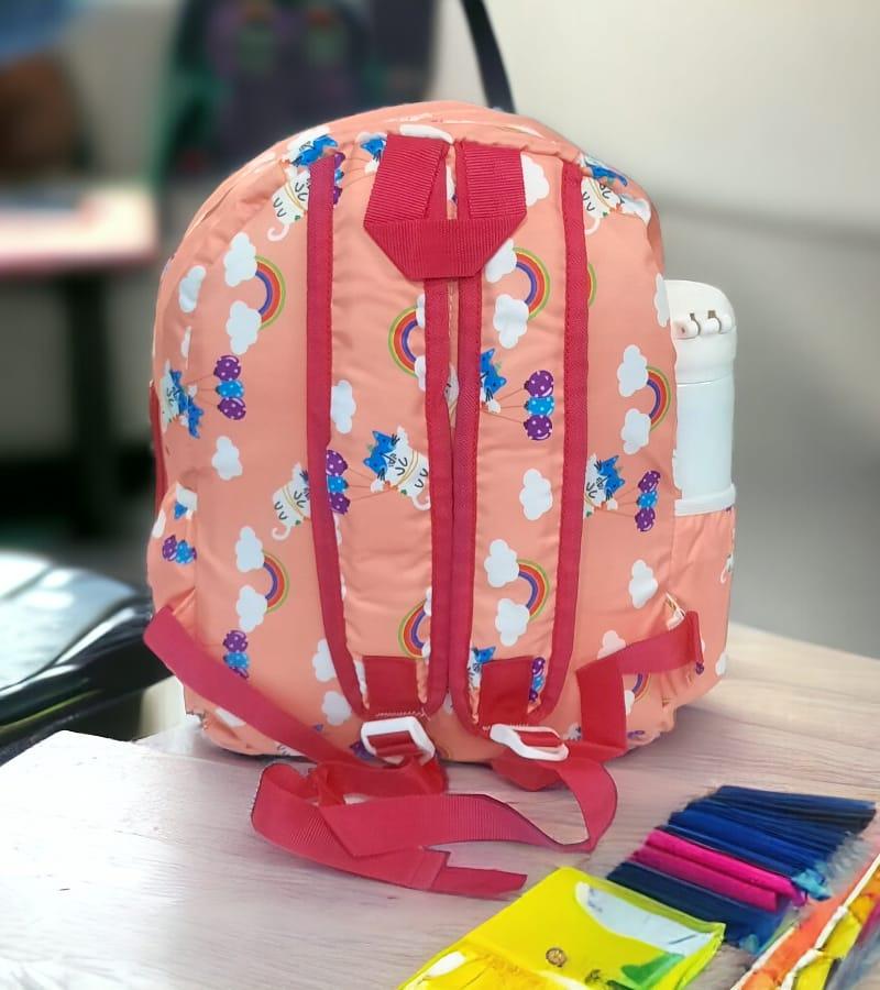 Small Size Kids Bag Unisex School Backpack with Free Pencil Stationery Pouch - Multicolor Printed (Suitable for Kids up to 5 years) view 5