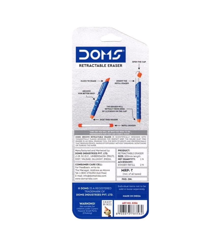 Doms Groove Retractable Eraser - Set of 2 Pack | Includes 2 Refill Eraser Inside Each Pack view 5
