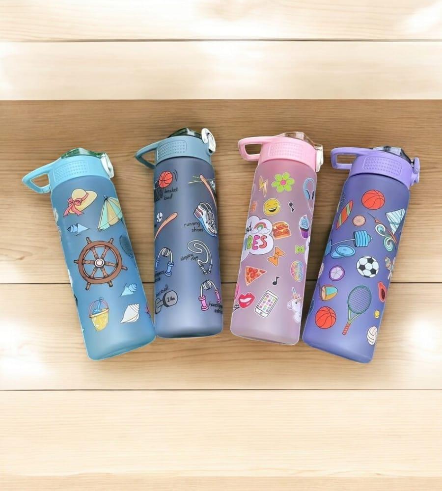 800 ML Sports Water Bottle for Kids - Printed, Leak Proof Flip Top Lid, Dishwasher Safe, Random Color view 5
