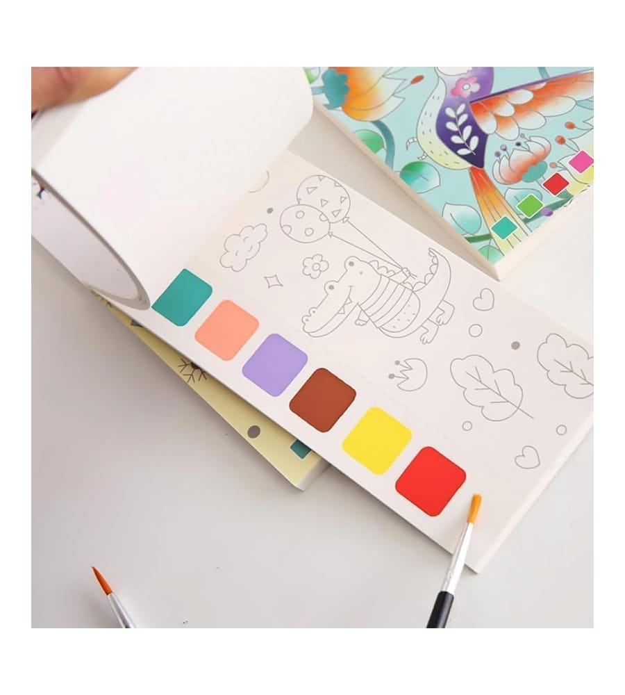 Flower Fairy Watercolor Painting Notepad for Kids - 12 Different Pages, Water Painting Book with Watercolors & Brush view 5