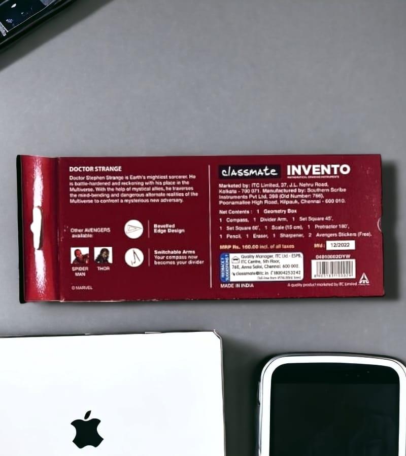 Classmate Invento Geometry Box| Rust Resistant Instruments | Available in your Favourite Avengers Characters view 5