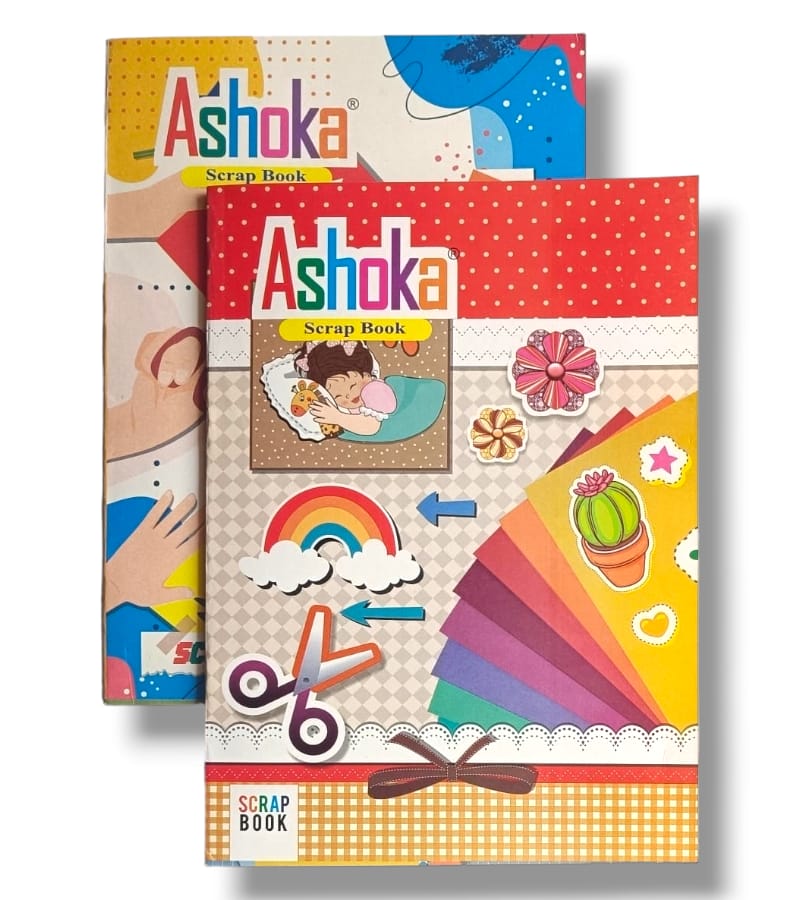 Ashoka Scrapbook for Kids | 14 Multicolour Pages | A4 Size Approx | Unruled Colorful Paper Sheets for Projects, School, DIY Art and Craft view 5