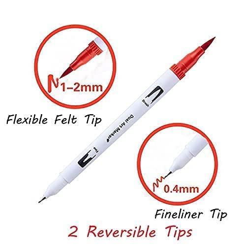 Dual Tip Water Based Brush pen, Art Marker, Fine liners, Sketching, Drawing, Coloring Book, 12 Shades view 4
