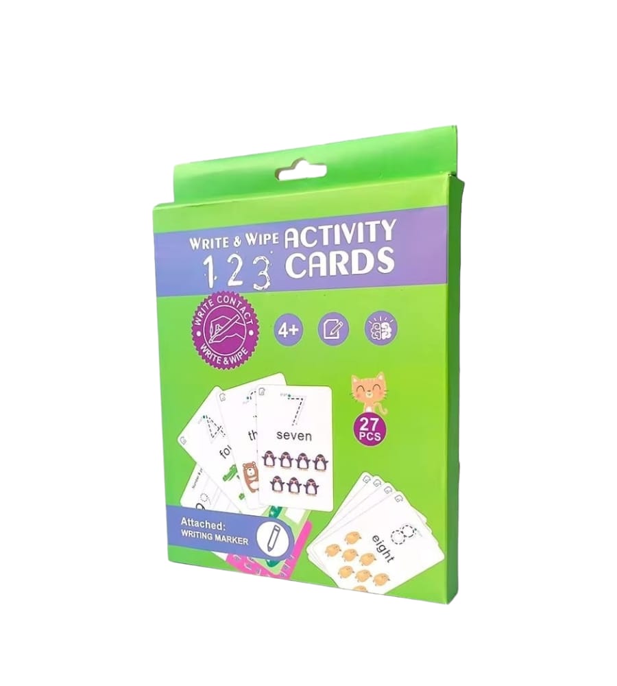 Write & Wipe Activity Cards Fun Easy Learning Word Play for Preschoolers & Toddlers | Includes Marker Alphabet/123 Word 27 Pcs Cards, 8 * 6 Inch view 6