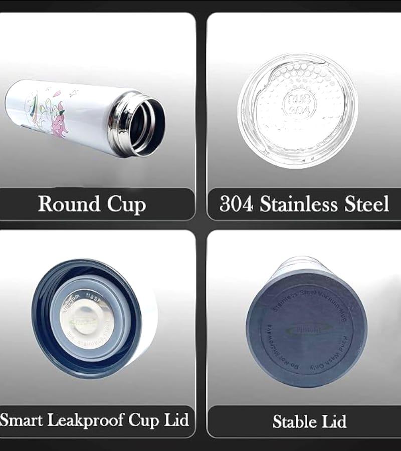 Unicorn Temperature LED Touch Display Bottle 420 ml - Water, Milk, Juice and Liquid - for Kids - BPA Free (White) view 6