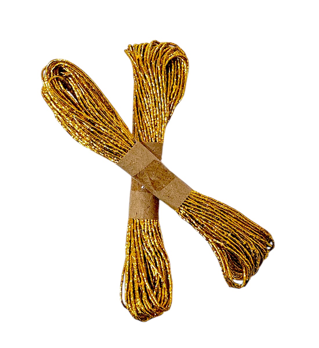 2 Skeins Golden Metallic Embroidery Thread – 8m Each | Shiny Polyester Floss for Cross Stitch, Embellishment, Needlework & Craft Projects