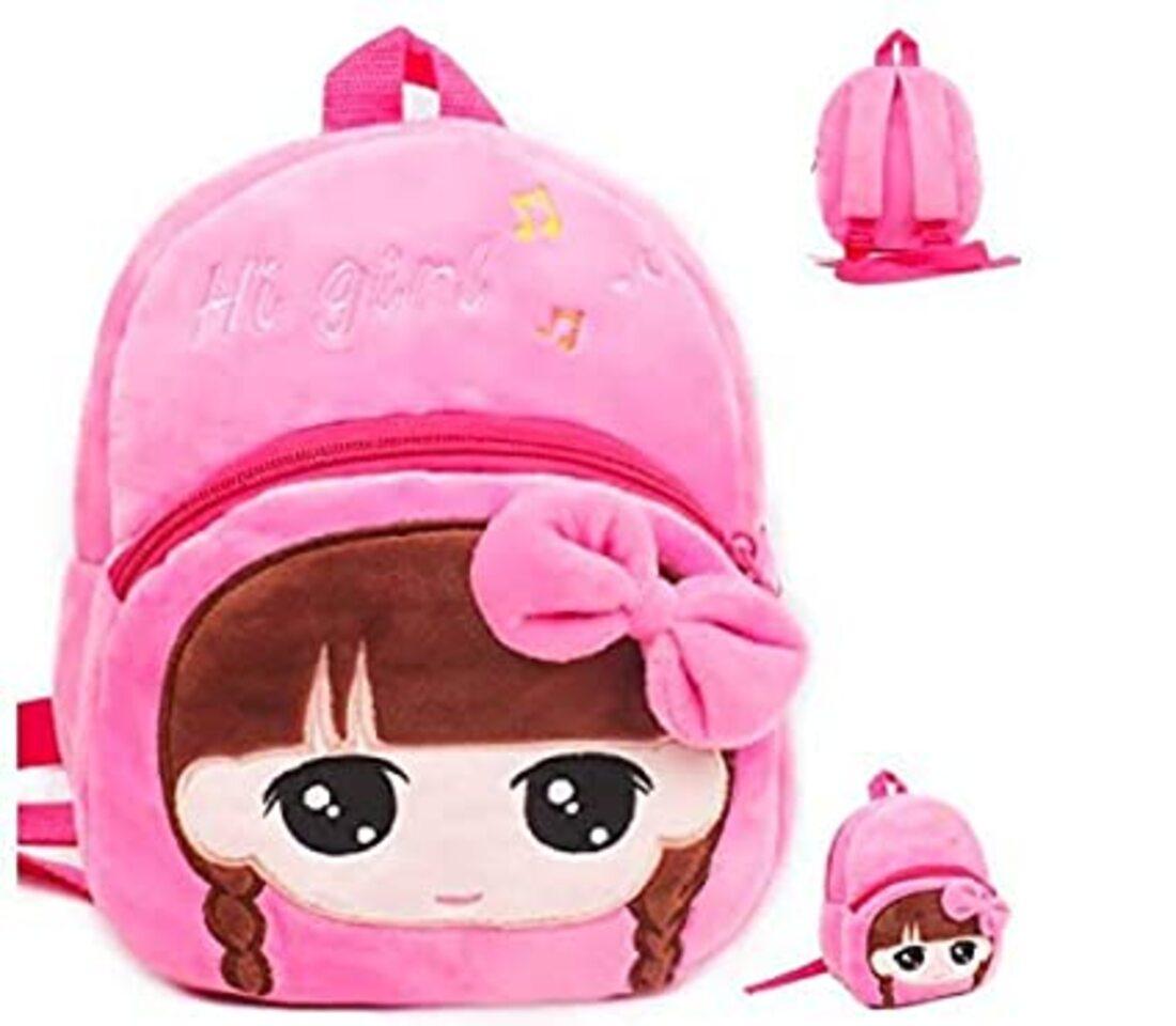 3D Pink Barbie Backpack for Kids - Set of 1