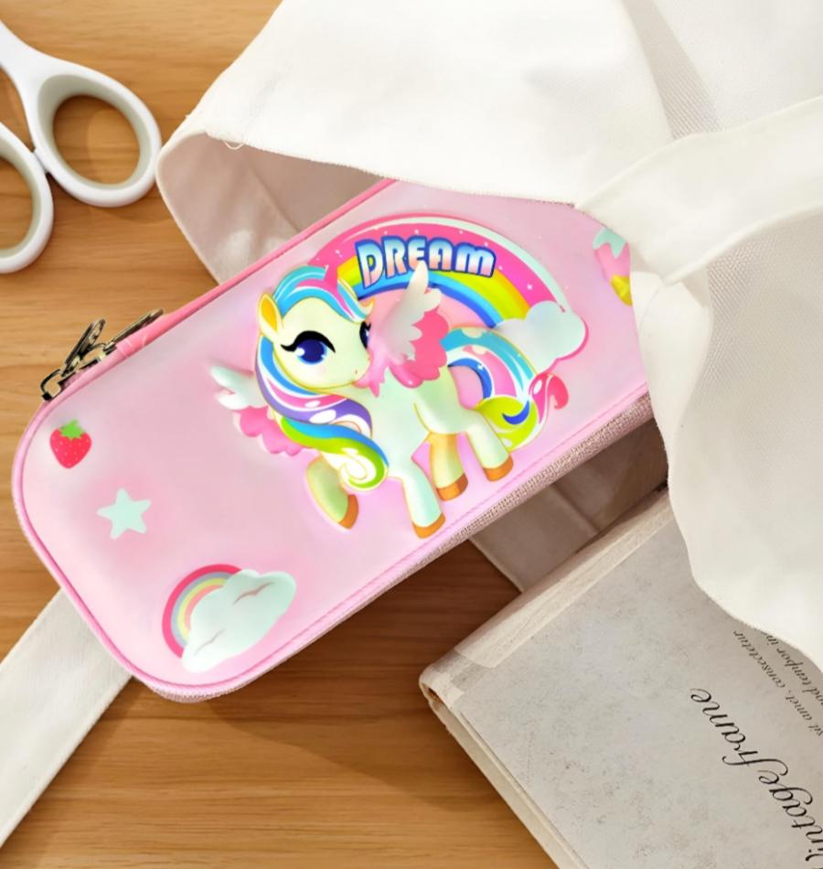 3D Printed Cute Unicorn Pouch Stationery Case for Girls and Boys - Pack of 1