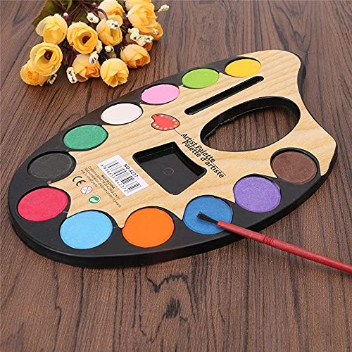 Amazing Large Artist Palette with 12 Watercolor & Paint Brush II Big Size