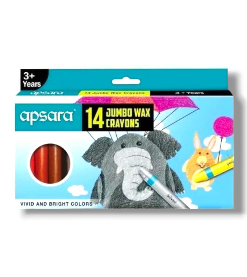 Apsara Jumbo Wax Crayons - 14 Shades