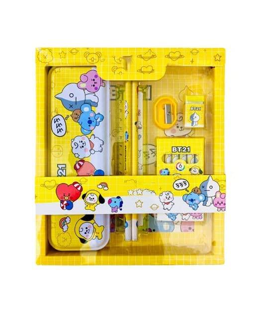 BT-21/ Roar Some Simple Stationery Kit Gift Set for Kids – 6 in 1 Cartoon School Items for Kid