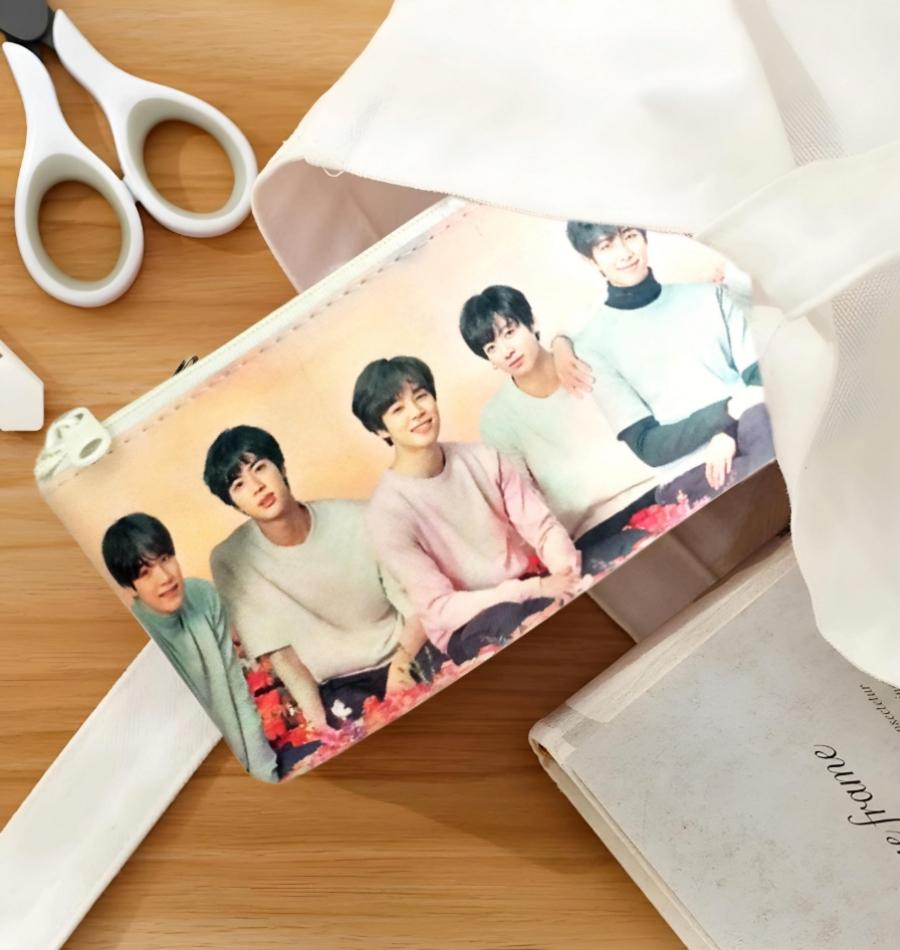 BTS Army Team Printed Multi-Colored Pouch, Stationery Case for students - Set of 1