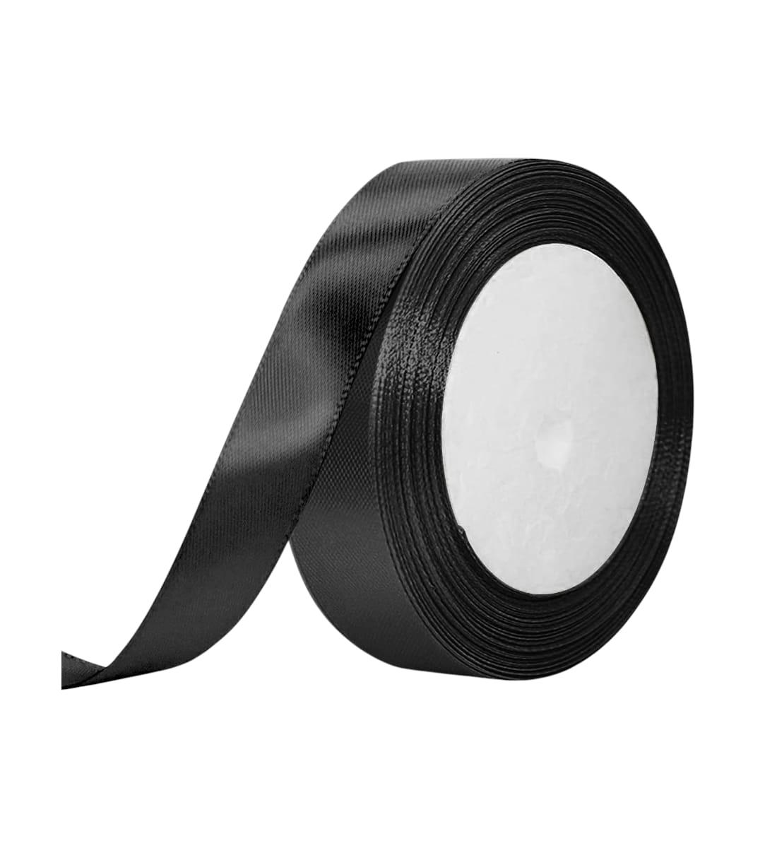 Black Satin Ribbon – Set of 2 Rolls, 10 Meters Each | Decorative Craft & Gift Wrapping Ribbon