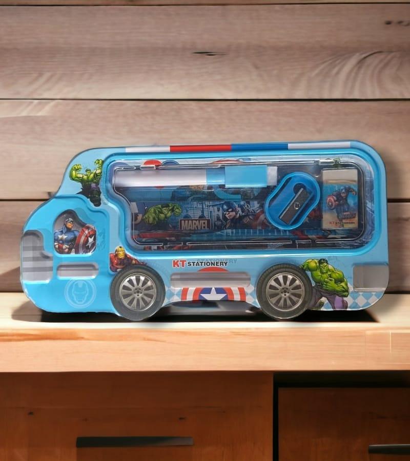 Bus-Shaped Avengers Pencil/Pen Box for Students