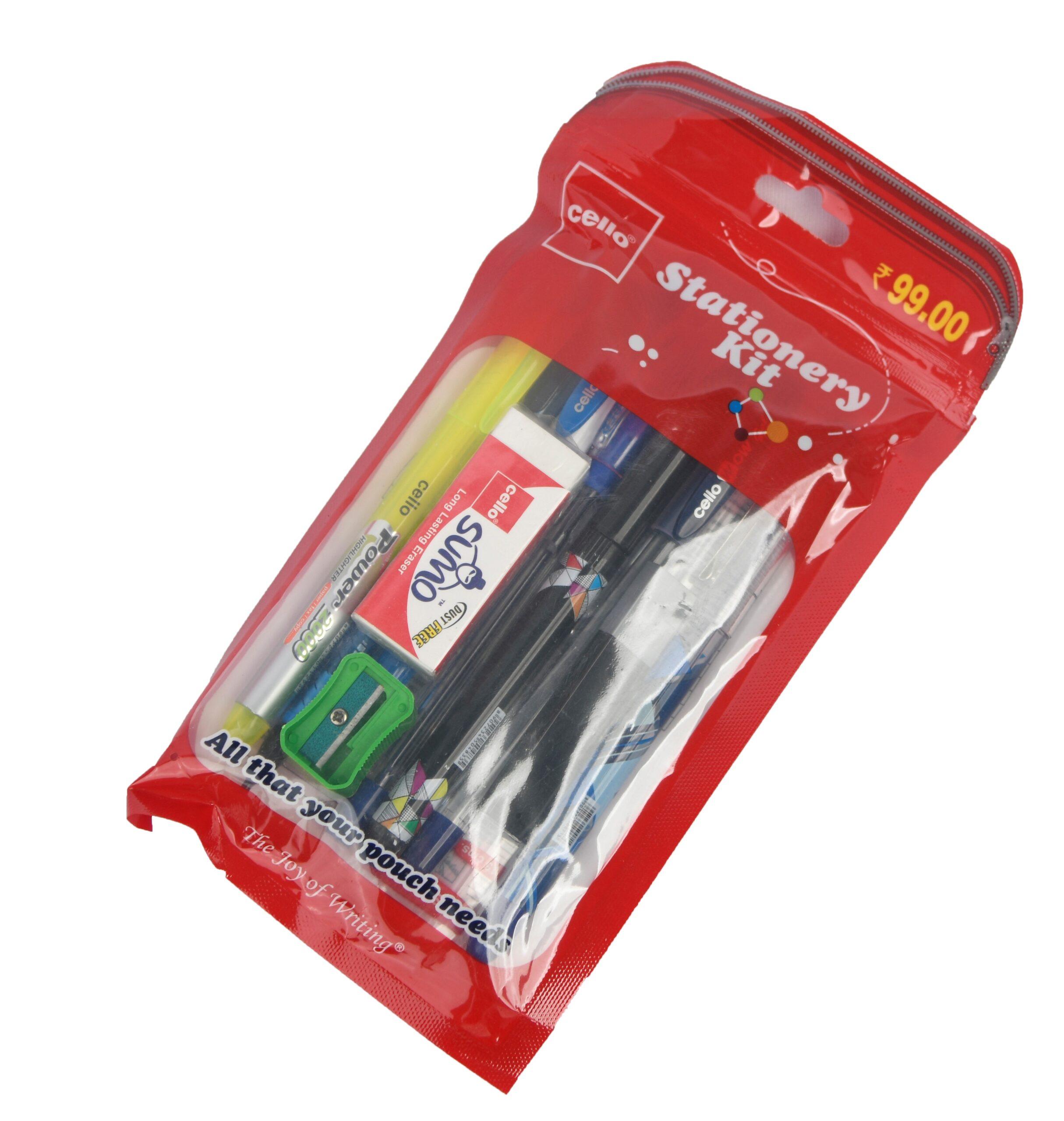 Cello Stationery Kit - Multicolor Pack of 11 Essential Items