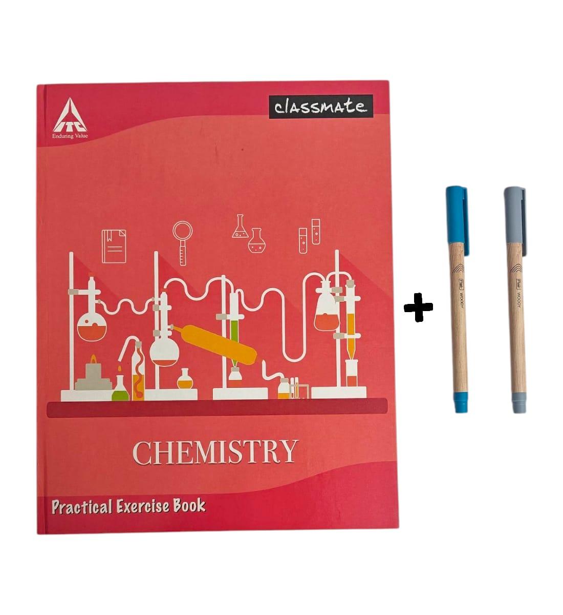 Classmate Chemistry Practical Notebook With Blue & Black Pen Free - 168 Pages, 28 x 22 cm