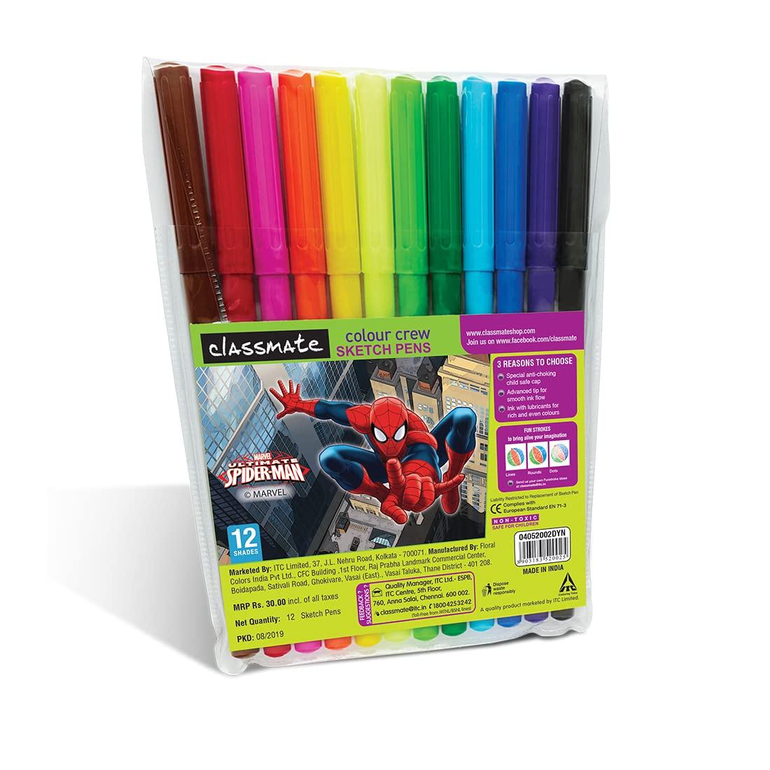 Classmate Colour Sketch Pens - 12 Vibrant Shades
