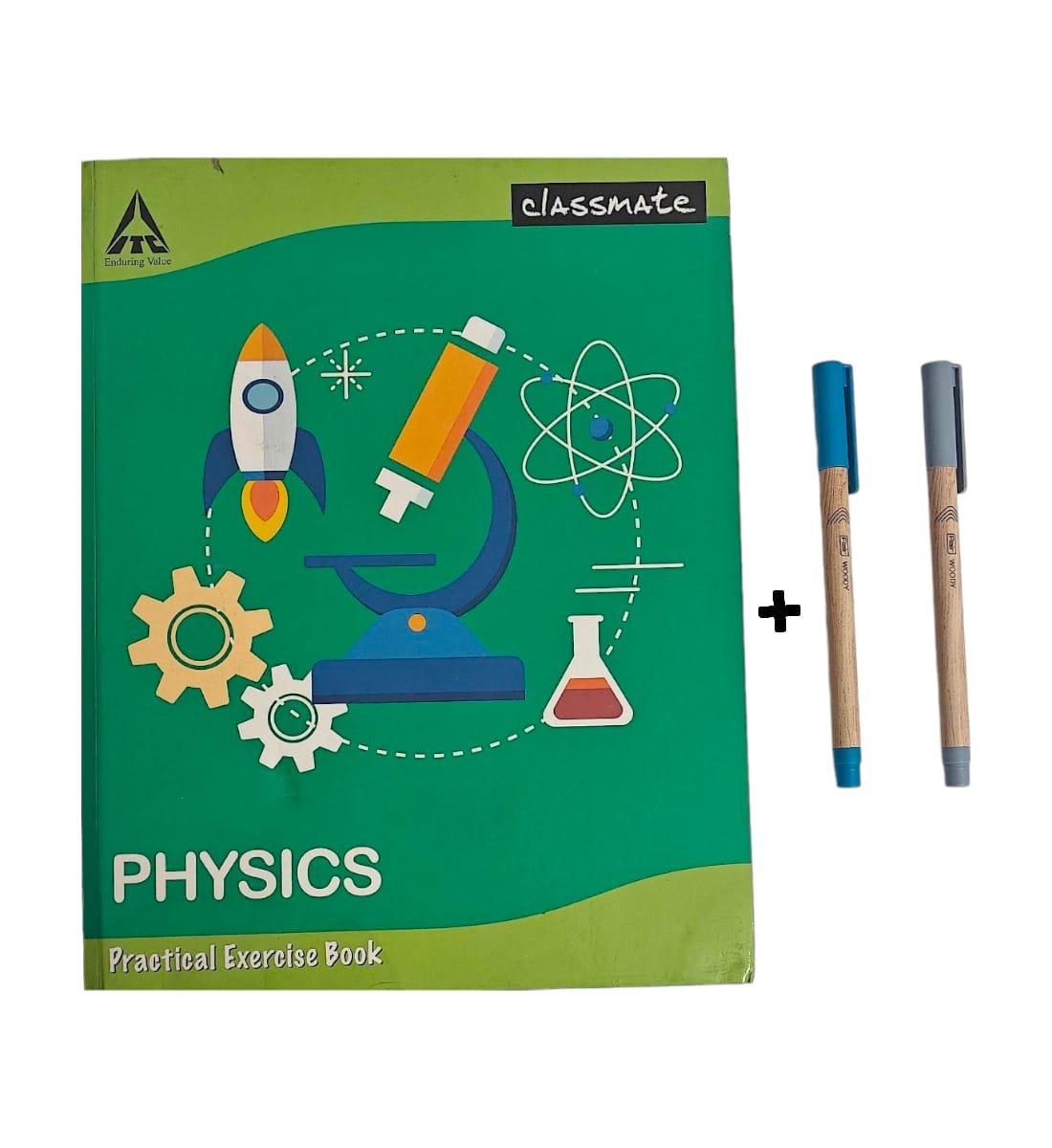 Classmate Physics Practical Notebook With Blue & Black Pen Free - 132 Pages, 28 x 22 cm