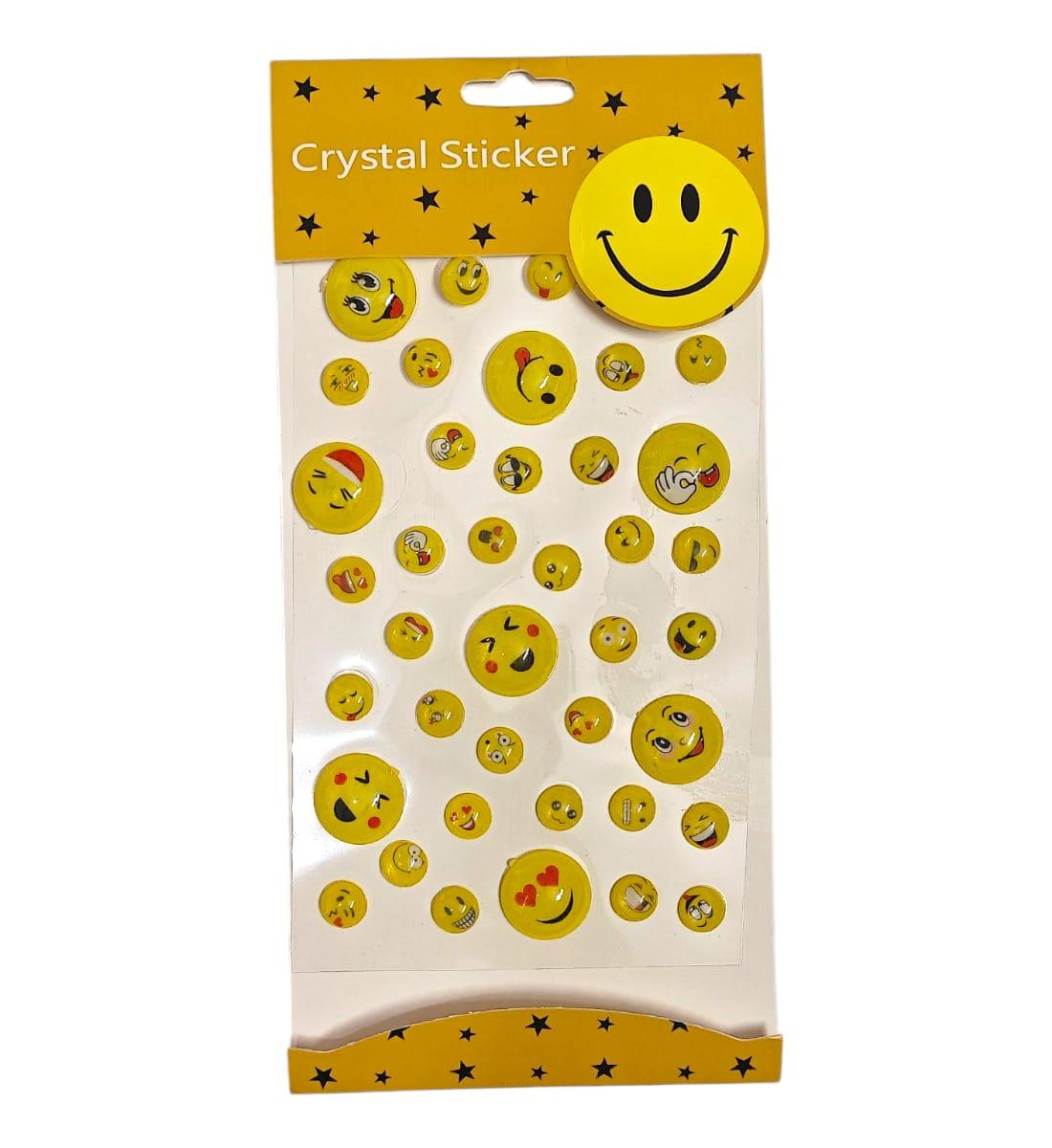 Crystal Stone Smiley Emoji Stickers – 41 Pcs | Self-Adhesive Acrylic Stickers – Pack of 1