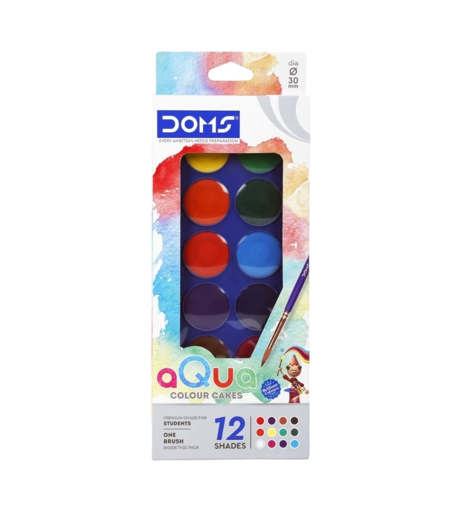 DOMS AQUA Colour Cakes 12 SHADES 30 MM