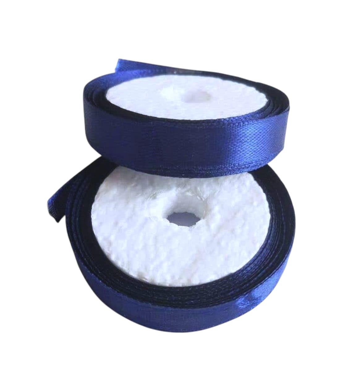 Dark Blue Satin Ribbon – Set of 2 Rolls, 10 Meters Each | Decorative Craft & Gift Wrapping Ribbon