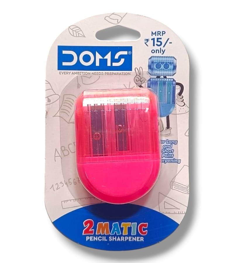 Doms Non-Toxic 2 Matic Multicolored Pencil Sharpener – Pack of 1