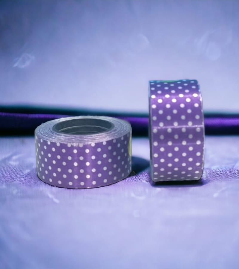 Dotted Curly Ribbon - 1" Wide, 10 Meter Rolls, Set of 2, Purple Color