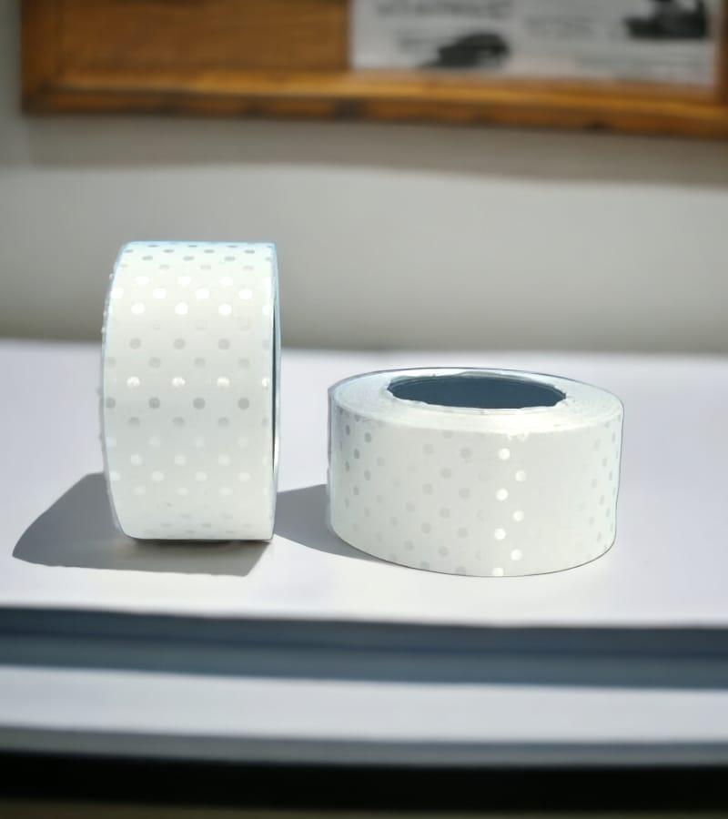 Dotted Curly Ribbon - 1" Wide, 10 Meter Rolls, Set of 2, White Color