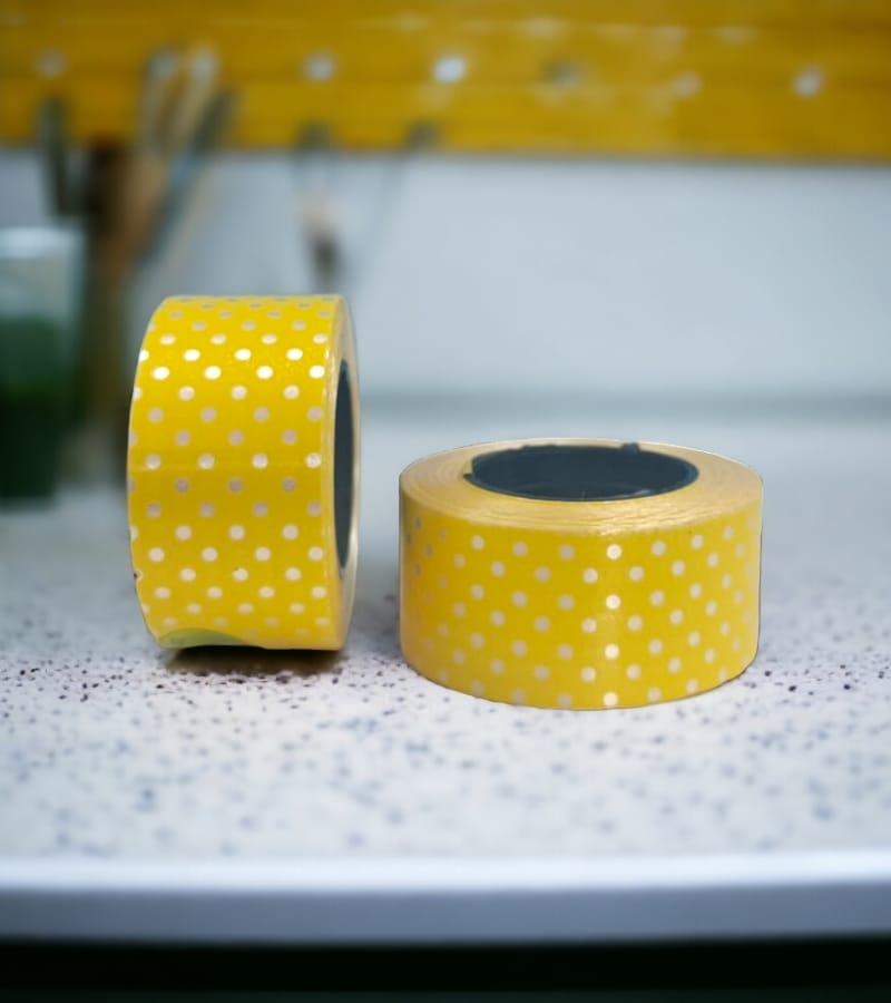 Dotted Curly Ribbon - 1" Wide, 10 Meter Rolls, Set of 2, Yellow Color