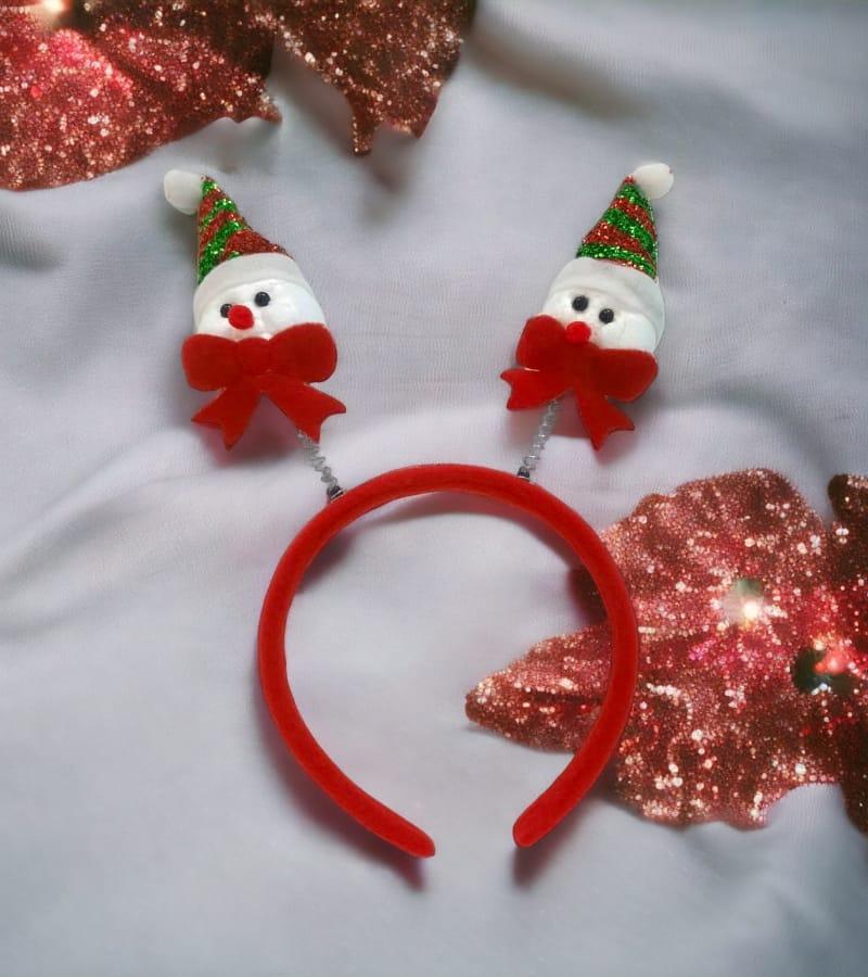 Double Santa Headbands – Christmas Party Headband with Springs, Pack of 1