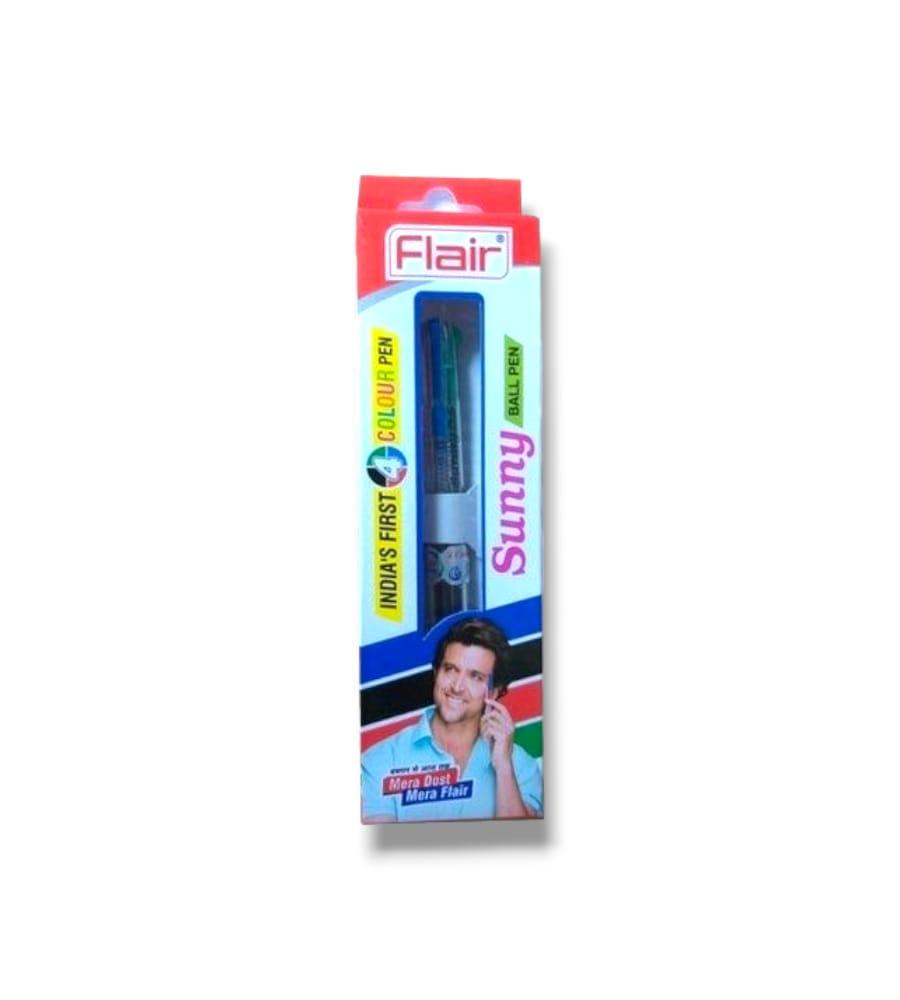 FLAIR Sunny Retractable 0.5mm 4-Color Ball Pen – Single Pen Pack