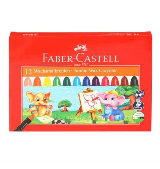 Faber Castell Jumbo Wax Crayons - 12 Shades