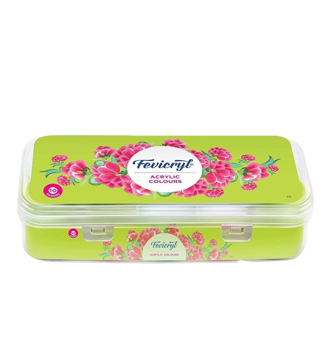 Fevicryl Acrylic Colors Sunflower Kit - 10 Vibrant Shades, 15ml Each